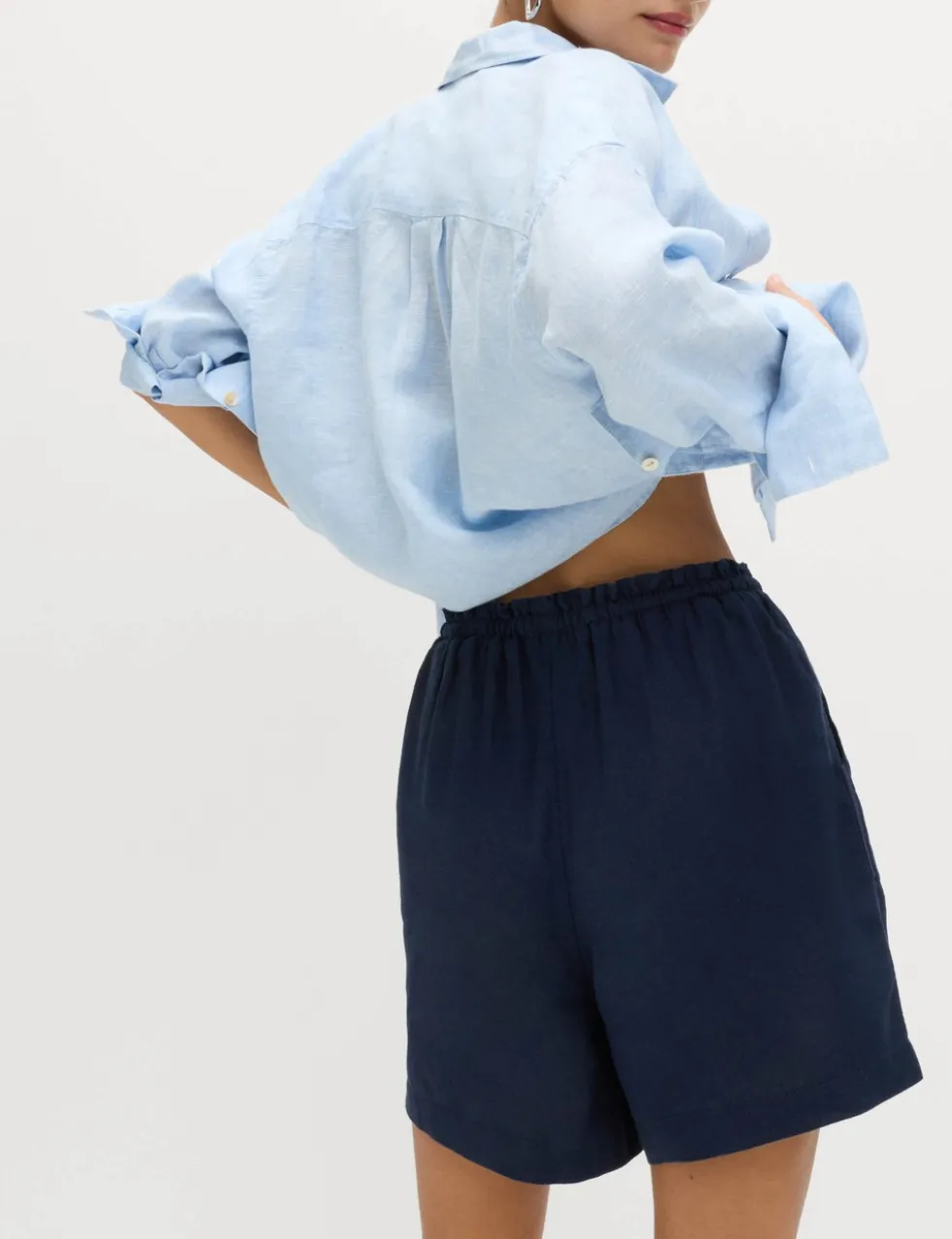 Linen Rich High Waisted Shorts