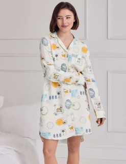 Linen Rich Holiday Print Nightshirt