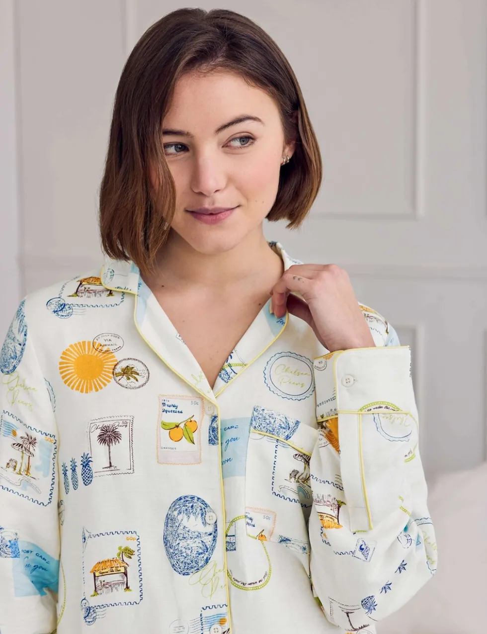 Linen Rich Holiday Print Nightshirt
