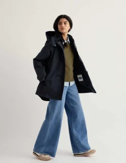 Linen Rich Hooded Duffle Coat