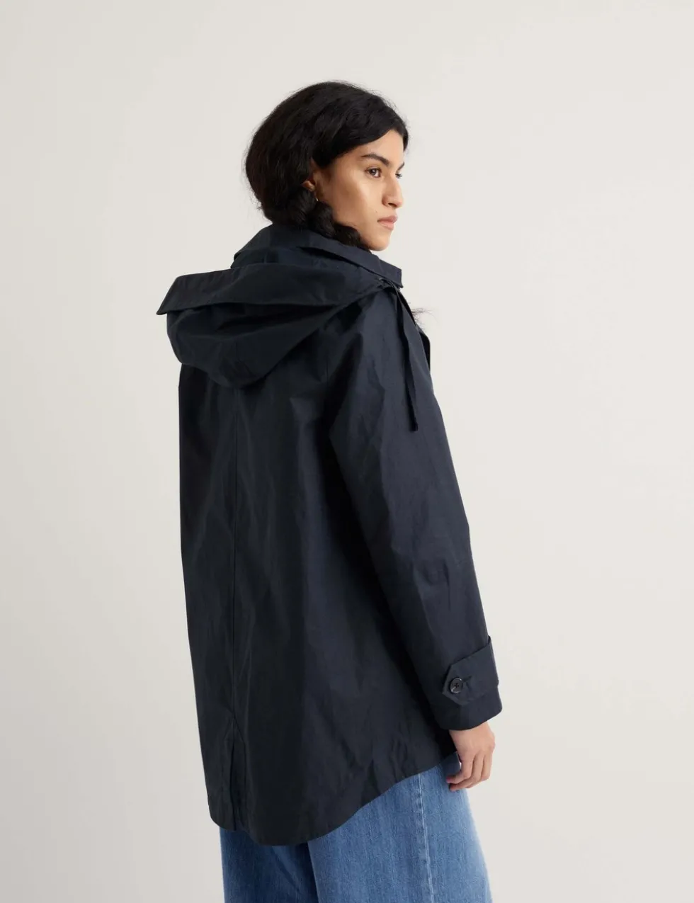 Linen Rich Hooded Duffle Coat