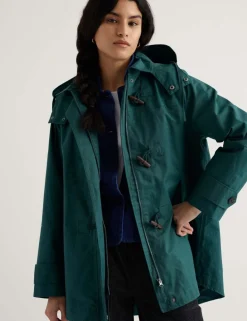 Linen Rich Hooded Duffle Coat