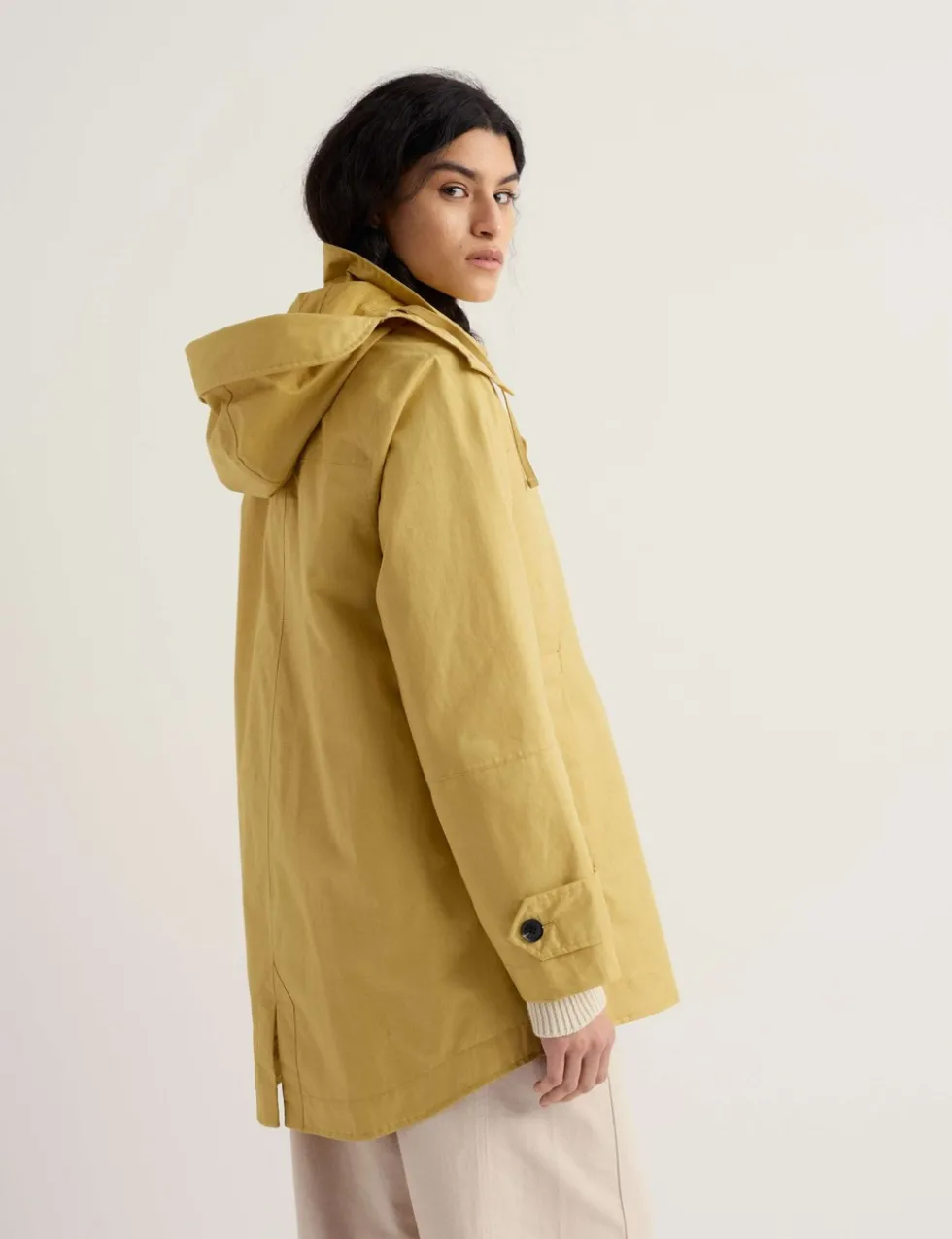 Linen Rich Hooded Duffle Coat