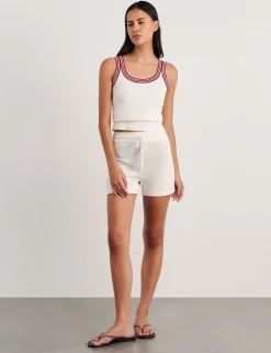 Linen Rich Knitted High Waisted Shorts