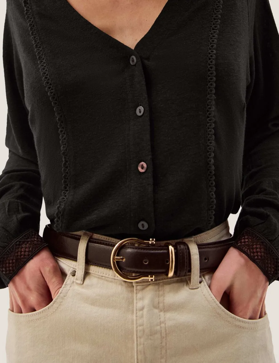 Linen Rich Ladder Detail Shirt