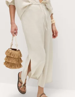 Linen Rich Maxi A-Line Skirt