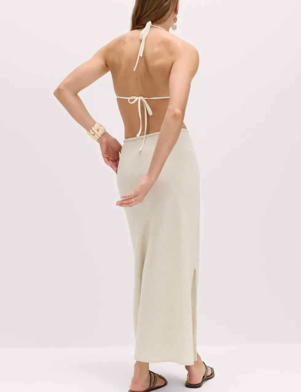 Linen Rich Maxi A-Line Skirt