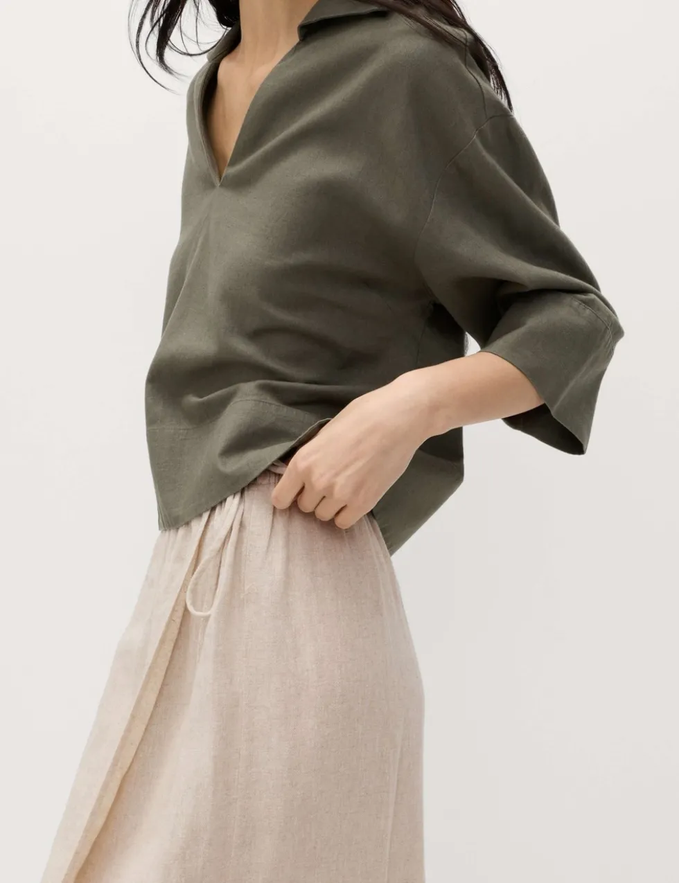 Linen Rich Maxi Wrap Skirt