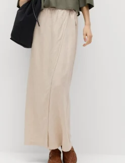 Linen Rich Maxi Wrap Skirt