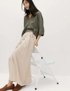 Linen Rich Maxi Wrap Skirt