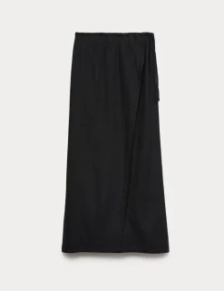 Linen Rich Maxi Wrap Skirt