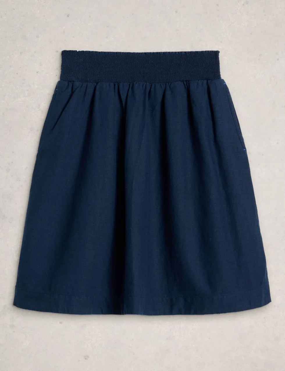 Linen Rich Mini A-Line Skirt