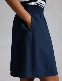 Linen Rich Mini A-Line Skirt