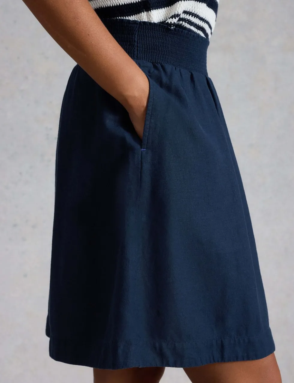Linen Rich Mini A-Line Skirt