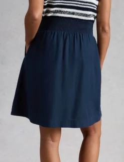 Linen Rich Mini A-Line Skirt