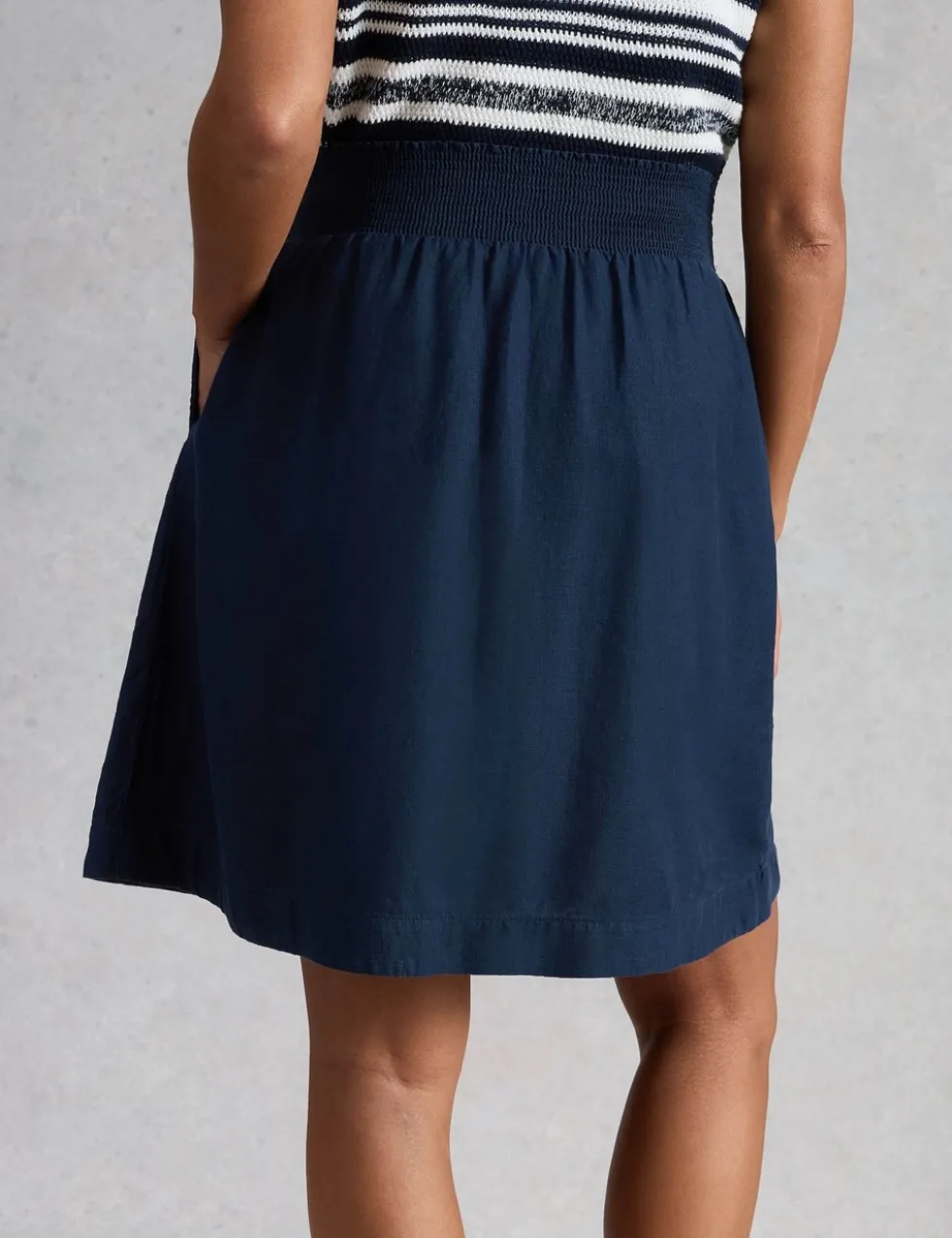 Linen Rich Mini A-Line Skirt