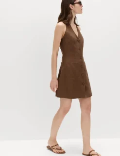 Linen Rich Mini Waistcoat Dress