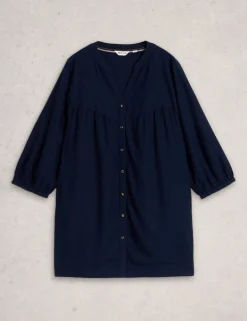 Linen Rich Notch Neck Tunic