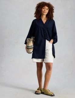 Linen Rich Notch Neck Tunic
