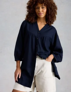 Linen Rich Notch Neck Tunic