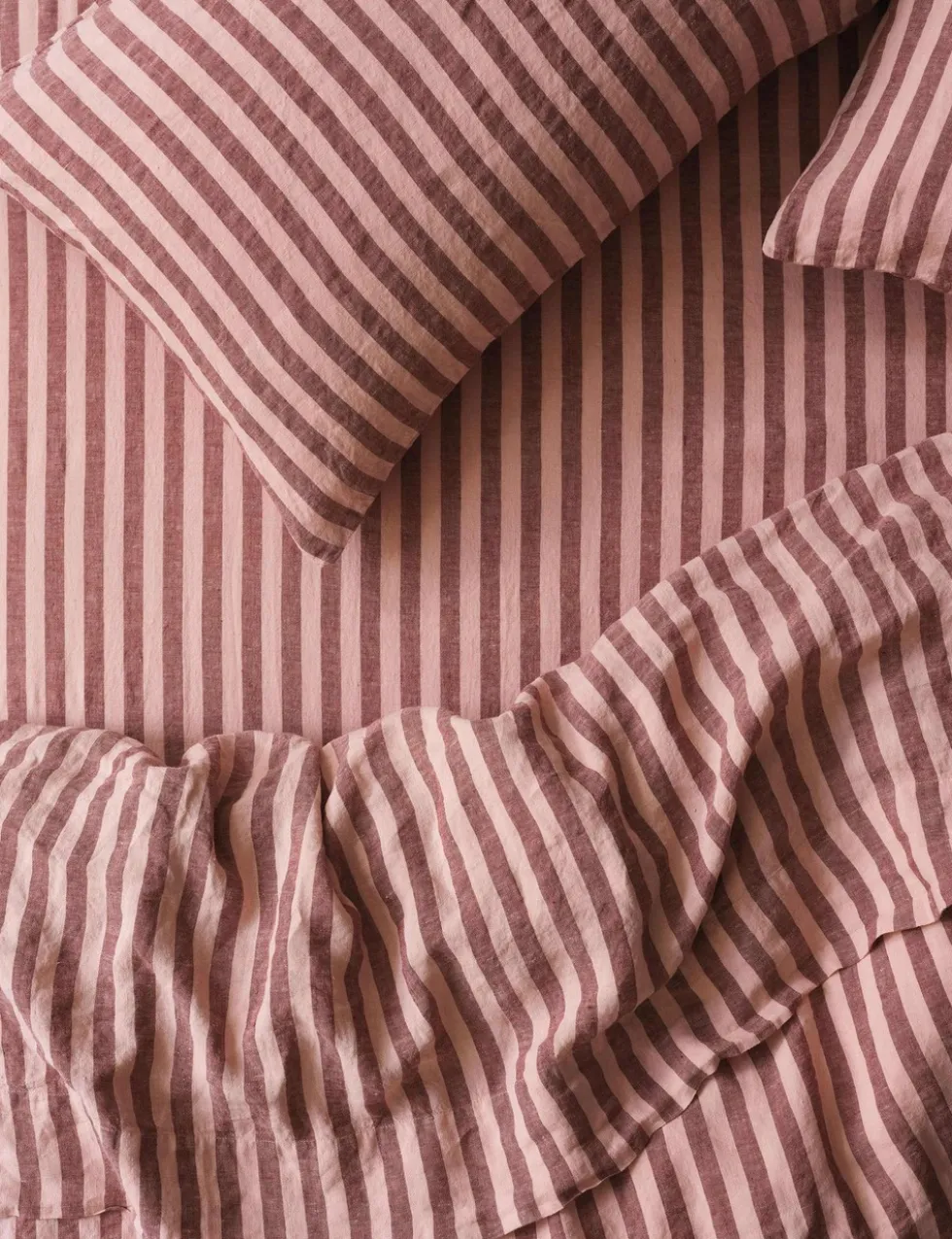 Linen Rich Pembroke Stripe Fitted Sheet