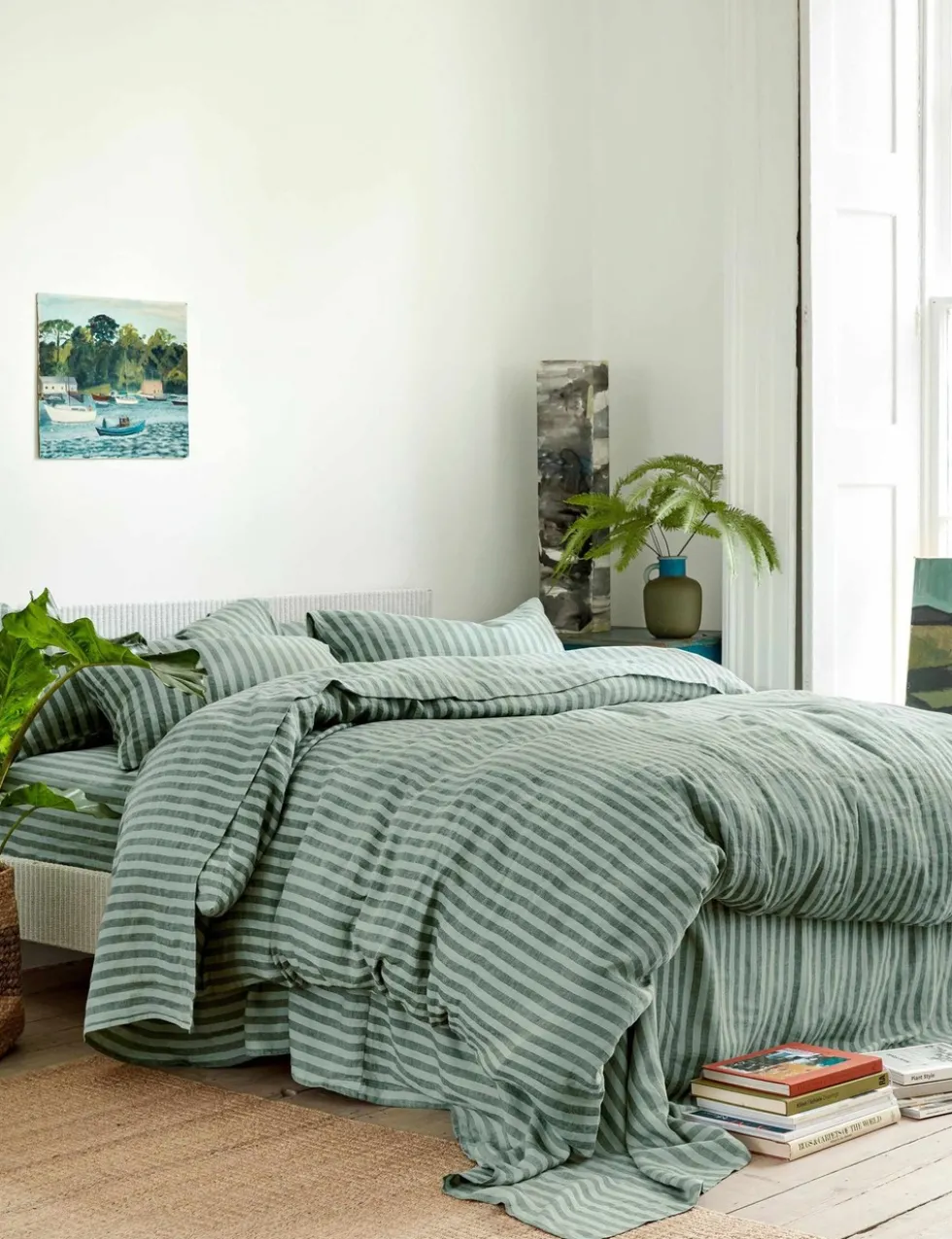 Linen Rich Pembroke Stripe Duvet Cover
