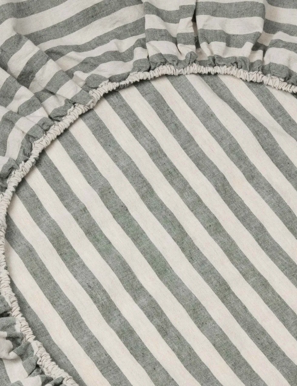 Linen Rich Pembroke Stripe Fitted Sheet