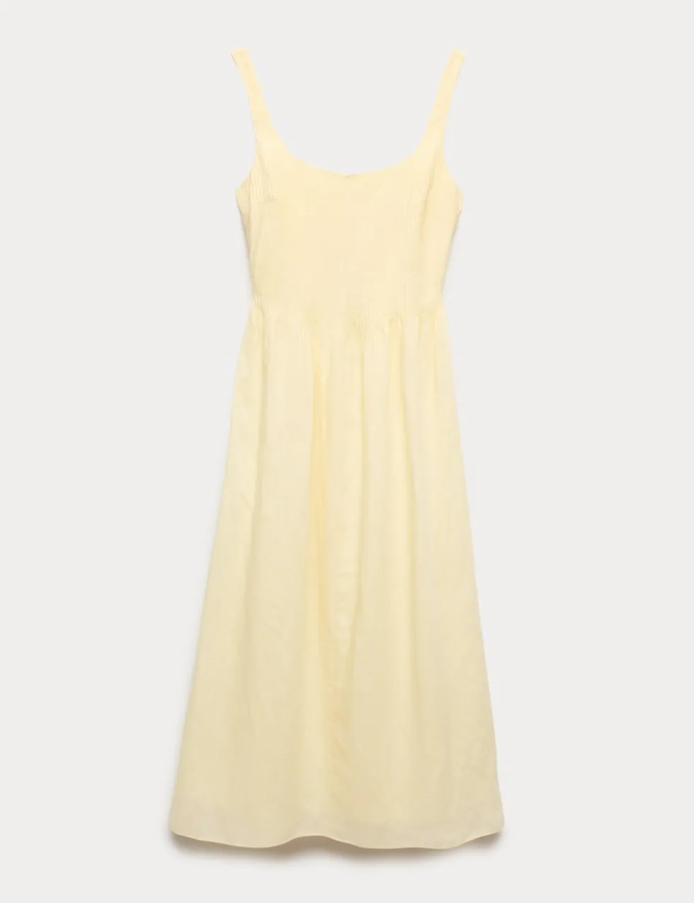 Linen Rich Pintuck Midaxi Skater Dress