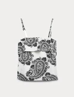 Linen Rich Printed Cami Top
