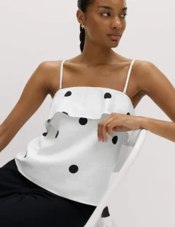 Linen Rich Printed Cami Top