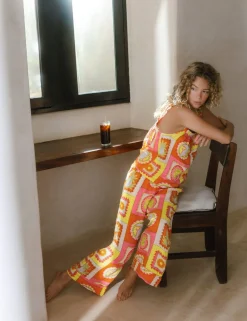 Linen Rich Printed Pyjama Set