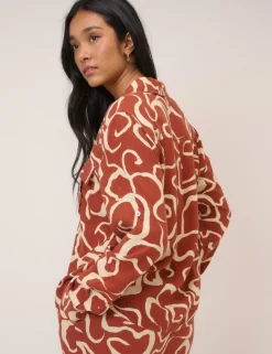 Linen Rich Printed Shirt