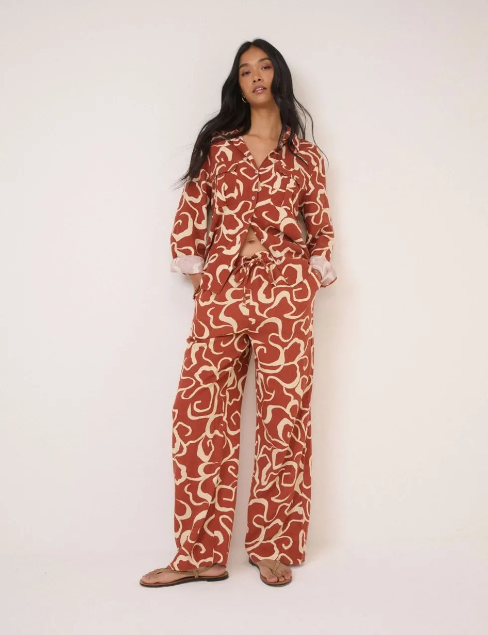 Linen Rich Printed Shirt