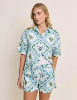 Linen Rich Printed Shirt