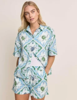 Linen Rich Printed Shirt