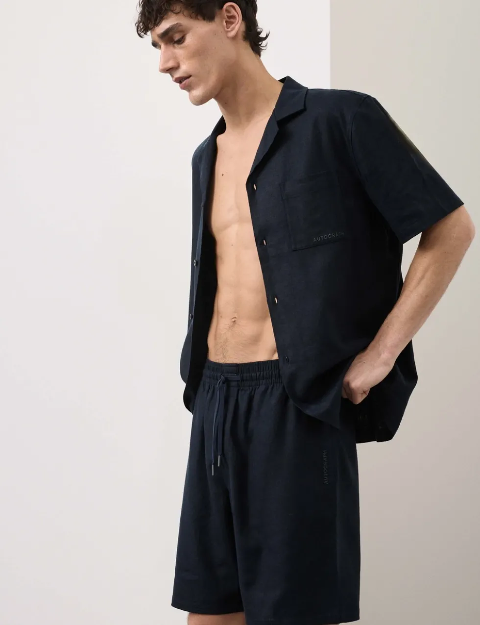 Linen Rich Pyjama Shorts