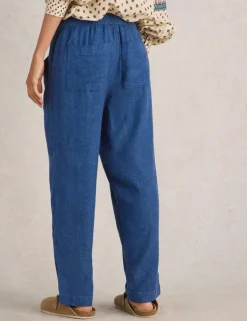 Linen Rich Relaxed Ankle Grazer Trousers