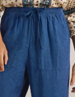 Linen Rich Relaxed Ankle Grazer Trousers