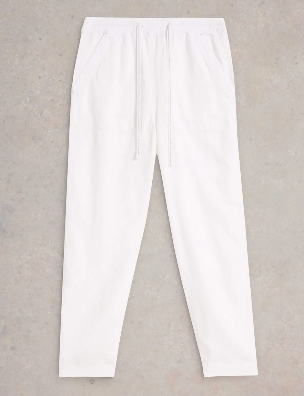 Linen Rich Relaxed Ankle Grazer Trousers