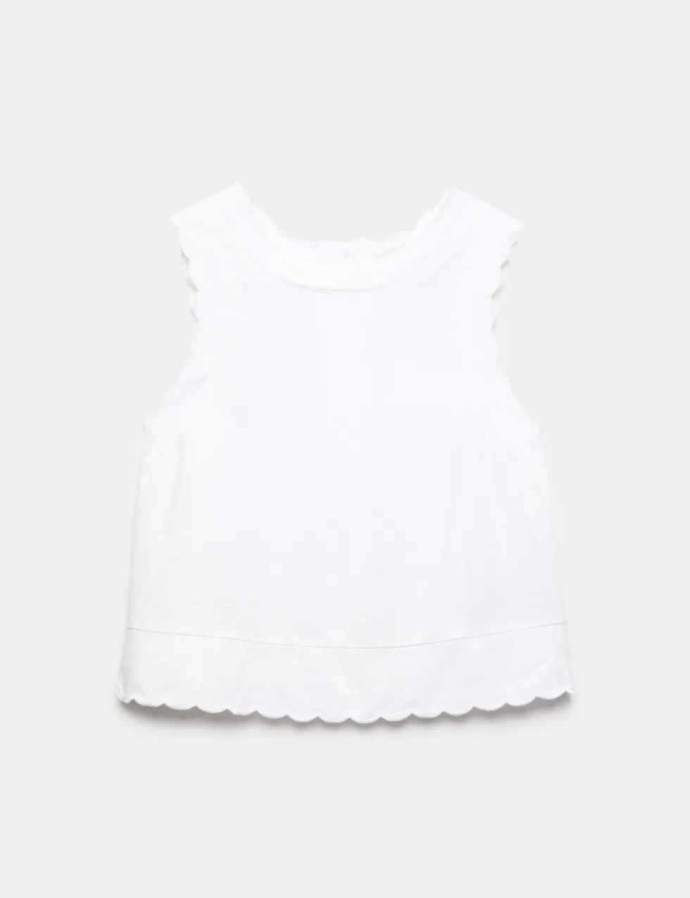Linen Rich Scallop Vest Top