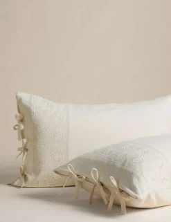 Linen Rich Schiffli Embroidered Bedding Set
