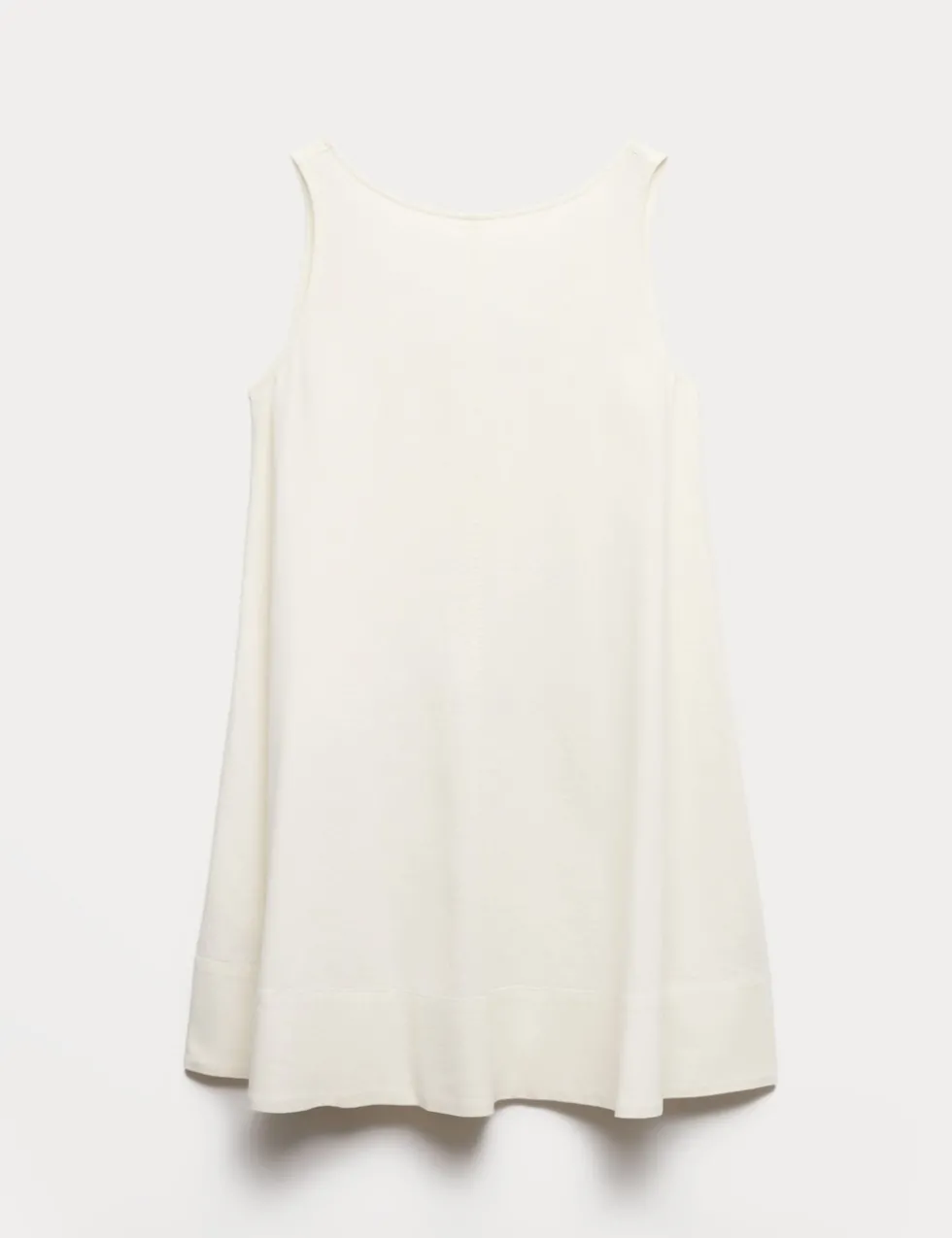 Linen Rich Scoop Neck Mini Swing Dress