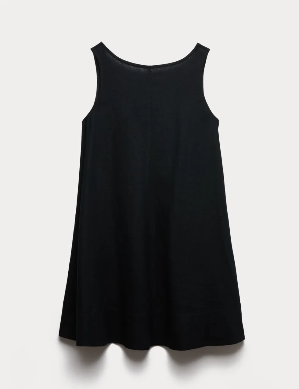 Linen Rich Scoop Neck Mini Swing Dress