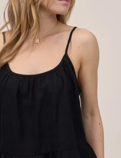 Linen Rich Scoop Neck Vest Top