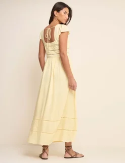 Linen Rich Square Neck Midaxi Skater Dress