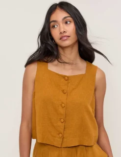 Linen Rich Square Neck Top