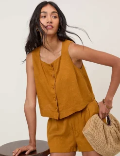 Linen Rich Square Neck Top