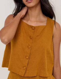 Linen Rich Square Neck Top