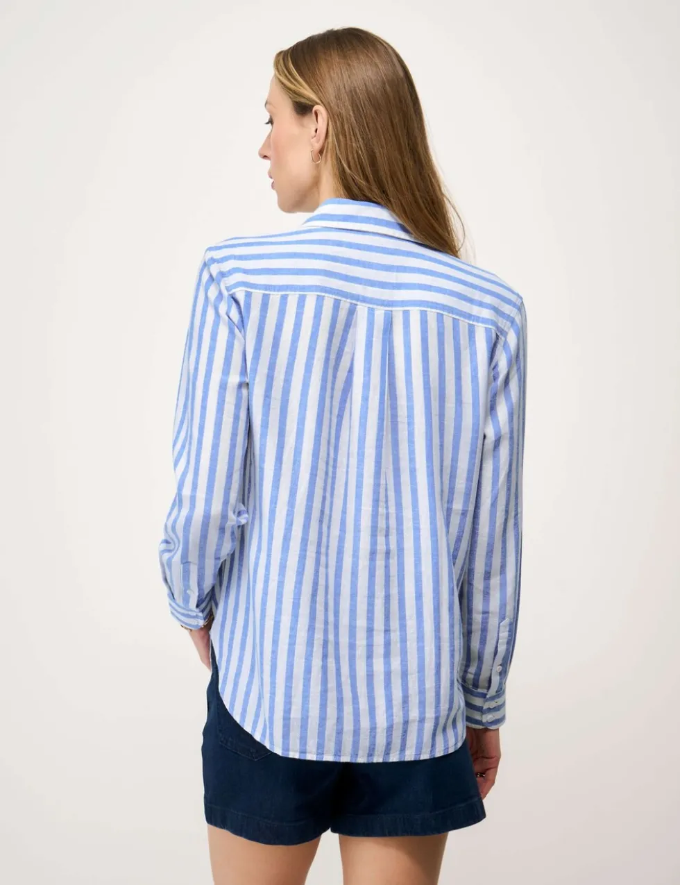 Linen Rich Striped Collared Shirt