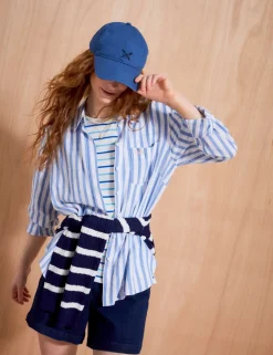 Linen Rich Striped Collared Shirt